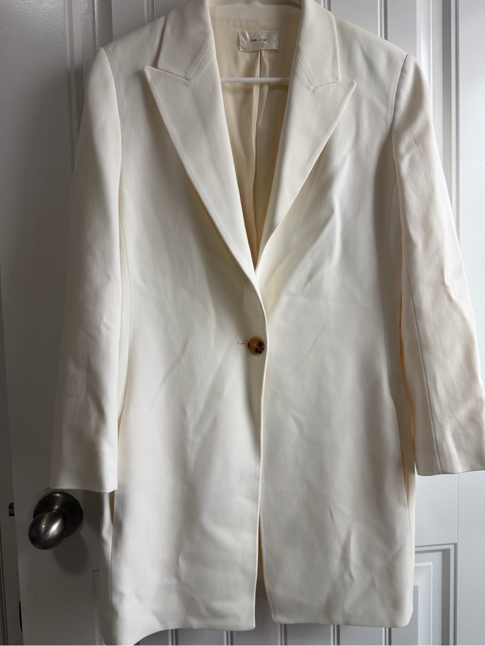 The Row Cream Single-Button Tailored Blazer size 6 and pants size 4